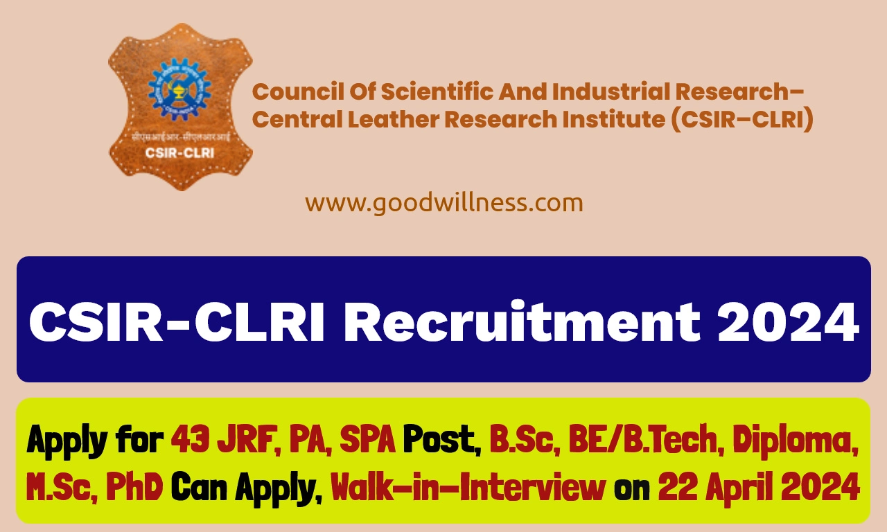 CSIR CLRI Recruitment 2024