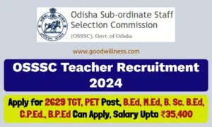 Odisha SSSC Teacher Recruitment 2024