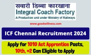 Integral Coach Factory Recruitment 2024