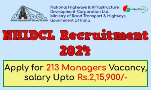 Ministry of Road Transport Highways NHIDCL Recruitment 2024