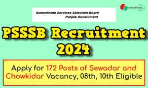 PSSSB Recruitment 2024