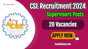 Cochin Shipyard Limited CSL Recruitment 2024