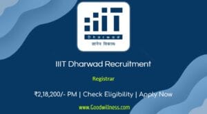 IIIT Dharwad Recruitment