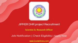 JIPMER DHR project Recruitment 2024