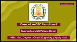 Coimbatore District OSC Recruitment 2025