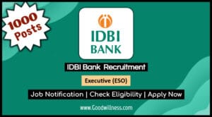 IDBI Bank Recruitment 2024 Apply Now 1000 Executive ESO Position Salary Up to Rs.31000 per mo