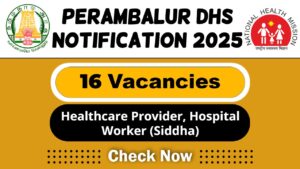 Perambalur DHS Job Recruitment 2025