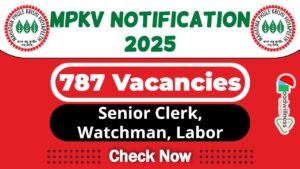 MPKV Rahuri Job Recruitment 2025