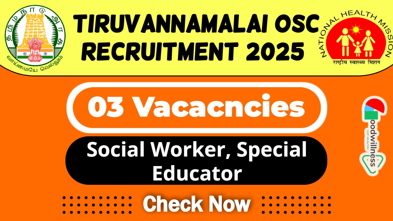 Tiruvannamalai OSC Job Recruitment 2025